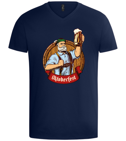 Oktoberfest Man Design - Basic men's v-neck t-shirt_MARINE_front