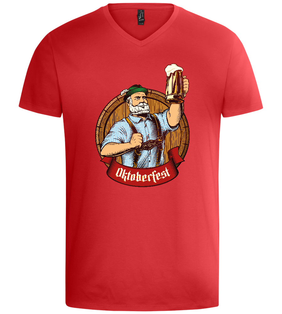 Oktoberfest Man Design - Basic men's v-neck t-shirt_RED_front