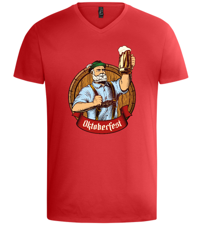 Oktoberfest Man Design - Basic men's v-neck t-shirt_RED_front