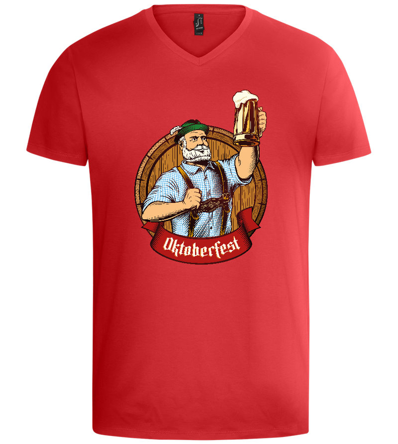 Oktoberfest Man Design - Basic men's v-neck t-shirt_RED_front