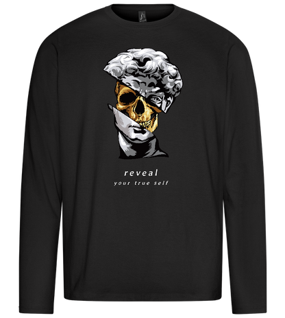 Reveal Your True Self Design - Premium men's long sleeve t-shirt_DEEP BLACK_front