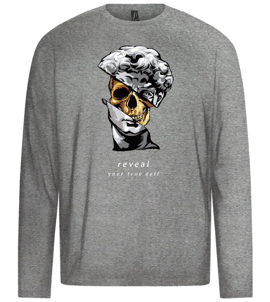 Reveal Your True Self Design - Premium men's long sleeve t-shirt_ORION GREY_front