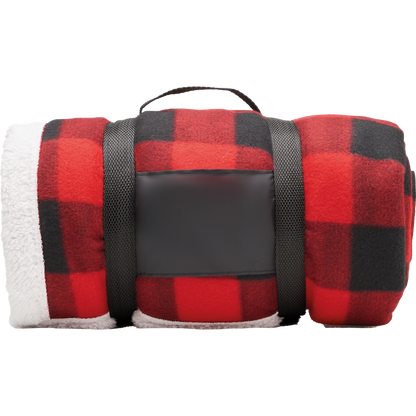Sherpa Fleece Blanket with RPET Carry Handle_RED_DETAILEDIMAGE_front_4