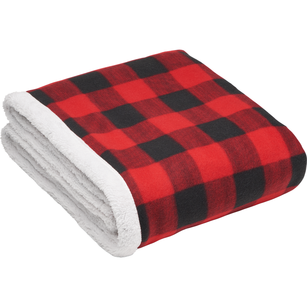 Sherpa Fleece Blanket with RPET Carry Handle_RED_DETAILEDIMAGE_front_3