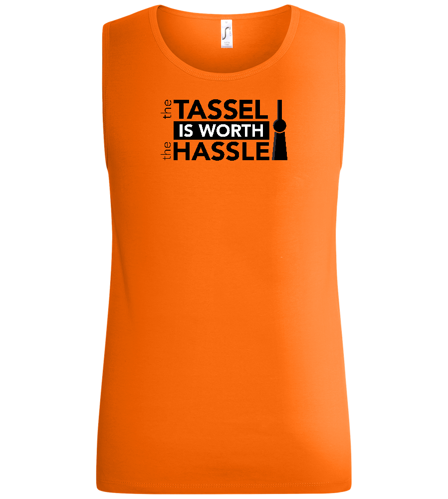 Worth The Hassle Design - Basic men's tank top_ORANGE_front