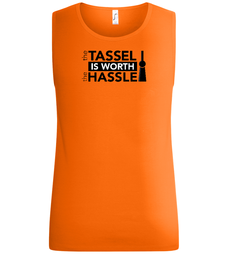 Worth The Hassle Design - Basic men's tank top_ORANGE_front