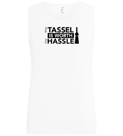 Worth The Hassle Design - Basic men's tank top_WHITE_front