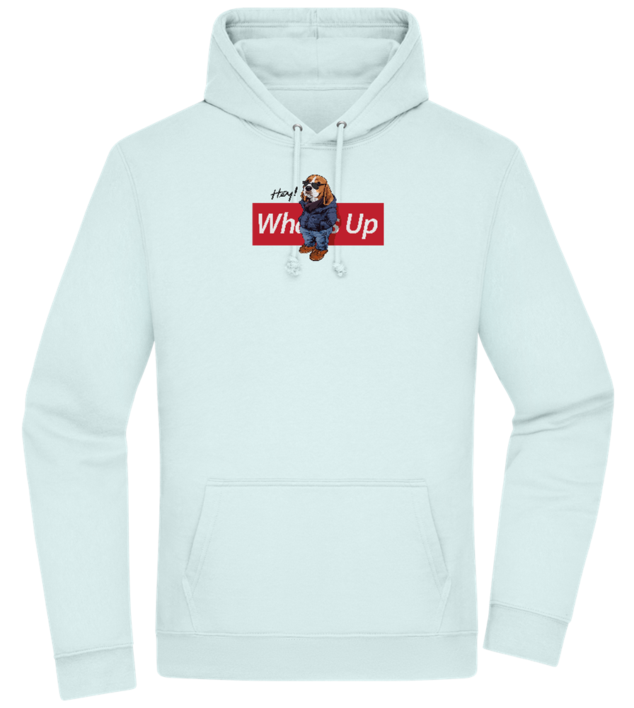 What's Up Dog Design - Premium Essential Unisex Hoodie_ARCTIC BLUE_front