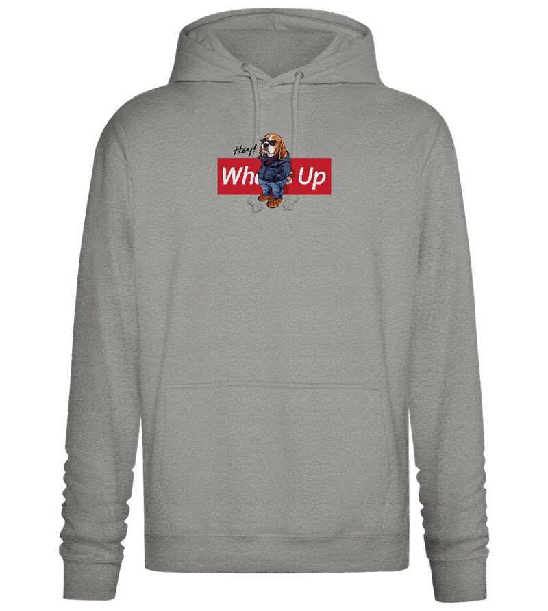 What's Up Dog Design - Premium Essential Unisex Hoodie_ORION GREY II_front