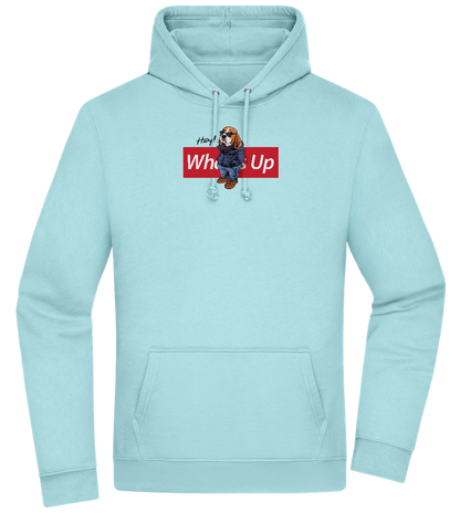 What's Up Dog Design - Premium Essential Unisex Hoodie_POOL BLUE_front