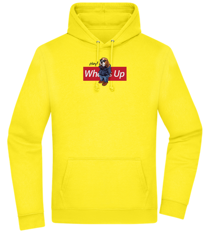 What's Up Dog Design - Premium Essential Unisex Hoodie_YELLOW_front