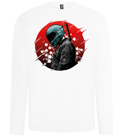 Red Samurai Design - Comfort men's long sleeve t-shirt_WHITE_front