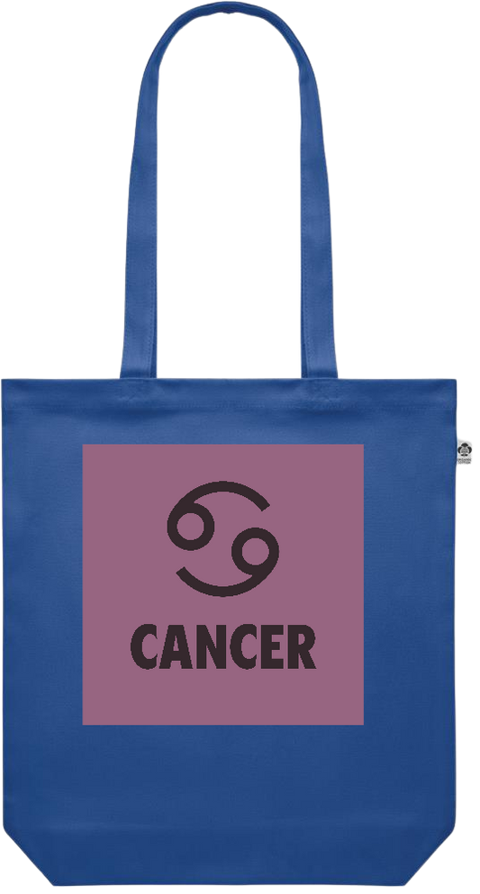 Zodiac Cancer Design - Premium colored organic canvas shopping bag_ROYAL BLUE_front