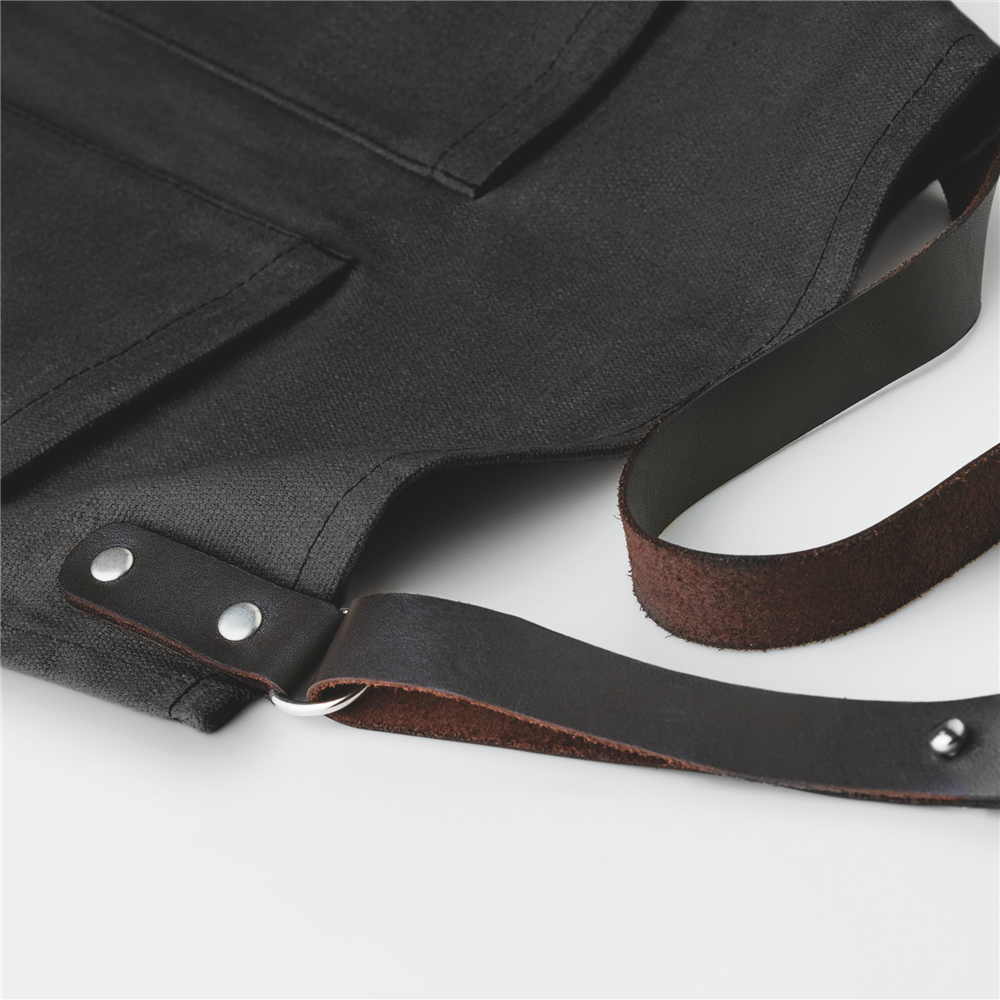 Waxed Canvas Chef Apron_BLACK_DETAILEDIMAGE_front_1