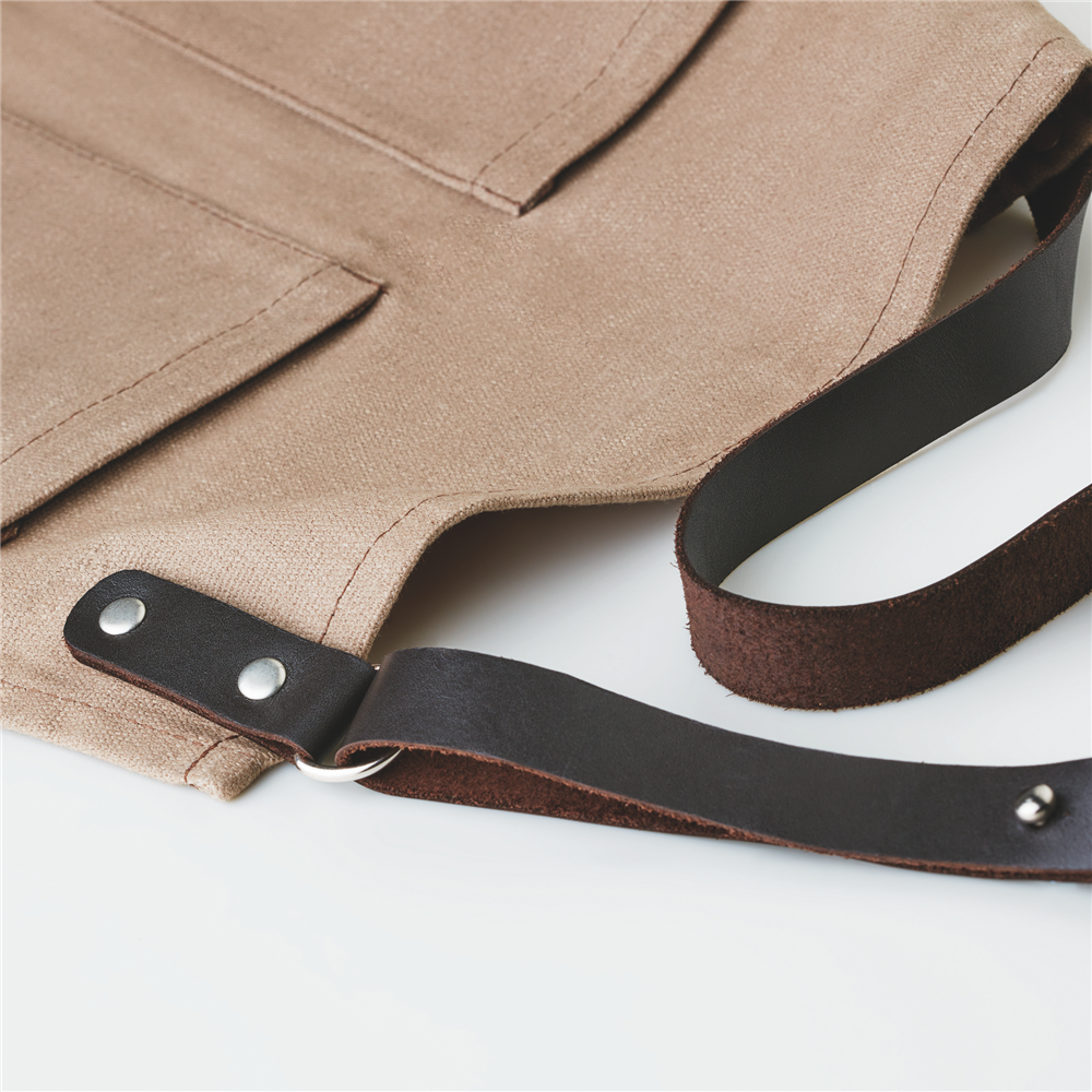 Waxed Canvas Chef Apron_TAUPE_DETAILEDIMAGE_front_4