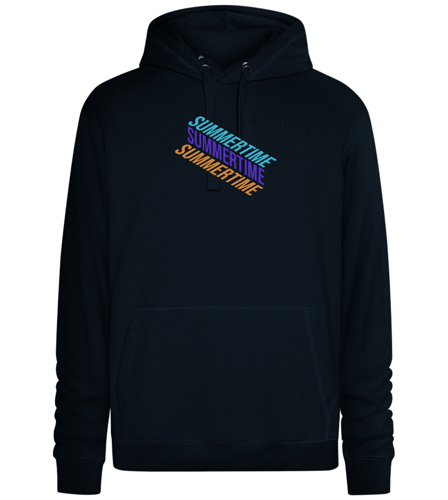 Summertime Text Design - Premium unisex hoodie_BLACK_front