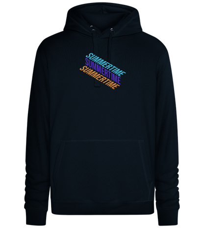 Summertime Text Design - Premium unisex hoodie_BLACK_front