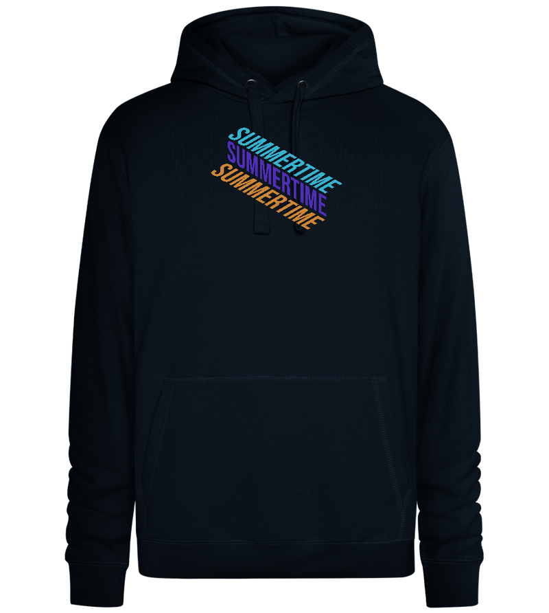 Summertime Text Design - Premium unisex hoodie_BLACK_front