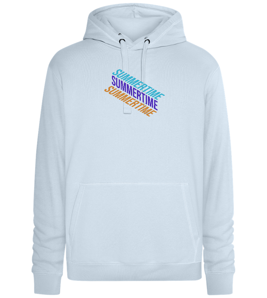 Summertime Text Design - Premium unisex hoodie_CREAMY BLUE_front