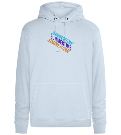 Summertime Text Design - Premium unisex hoodie_CREAMY BLUE_front