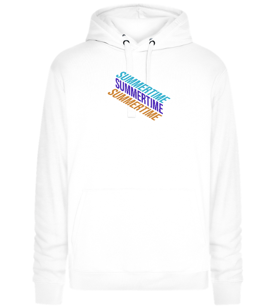 Summertime Text Design - Premium unisex hoodie_WHITE_front