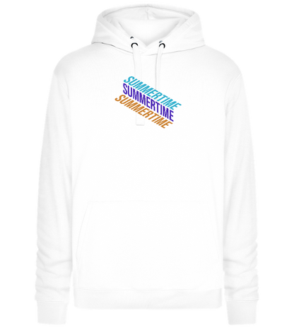 Summertime Text Design - Premium unisex hoodie_WHITE_front