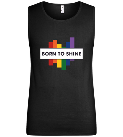 Born to Shine Design - Basic men's tank top_DEEP BLACK_front