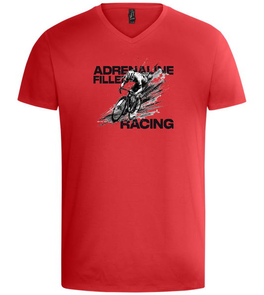 Adrenaline Filled Racing Design - Basic men's v-neck t-shirt_RED_front