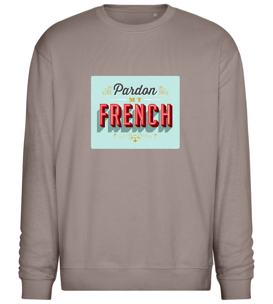 Pardon My French Design - Comfort Essential Unisex Sweater_CHARCOAL CHIN_front