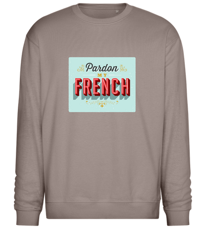 Pardon My French Design - Comfort Essential Unisex Sweater_CHARCOAL CHIN_front