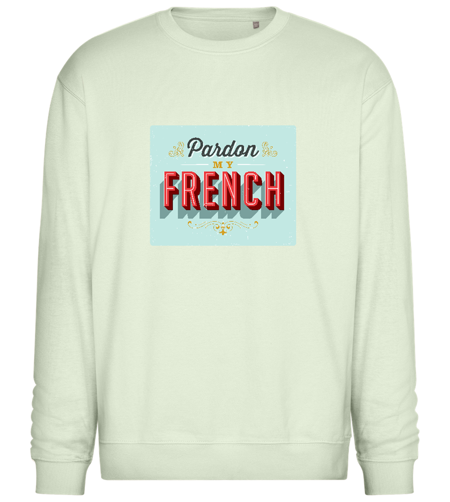 Pardon My French Design - Comfort Essential Unisex Sweater_CREAMY GREEN_front