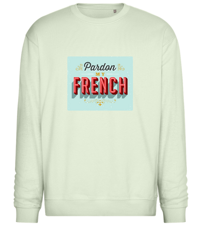 Pardon My French Design - Comfort Essential Unisex Sweater_CREAMY GREEN_front