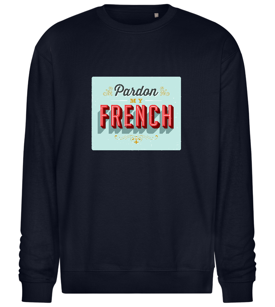 Pardon My French Design - Comfort Essential Unisex Sweater_FRENCH NAVY_front