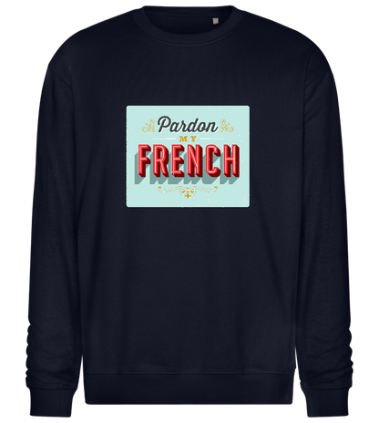 Pardon My French Design - Comfort Essential Unisex Sweater_FRENCH NAVY_front