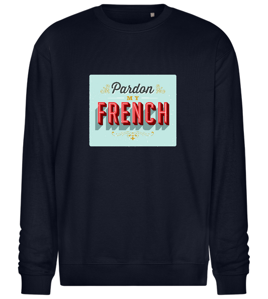 Pardon My French Design - Comfort Essential Unisex Sweater_FRENCH NAVY_front