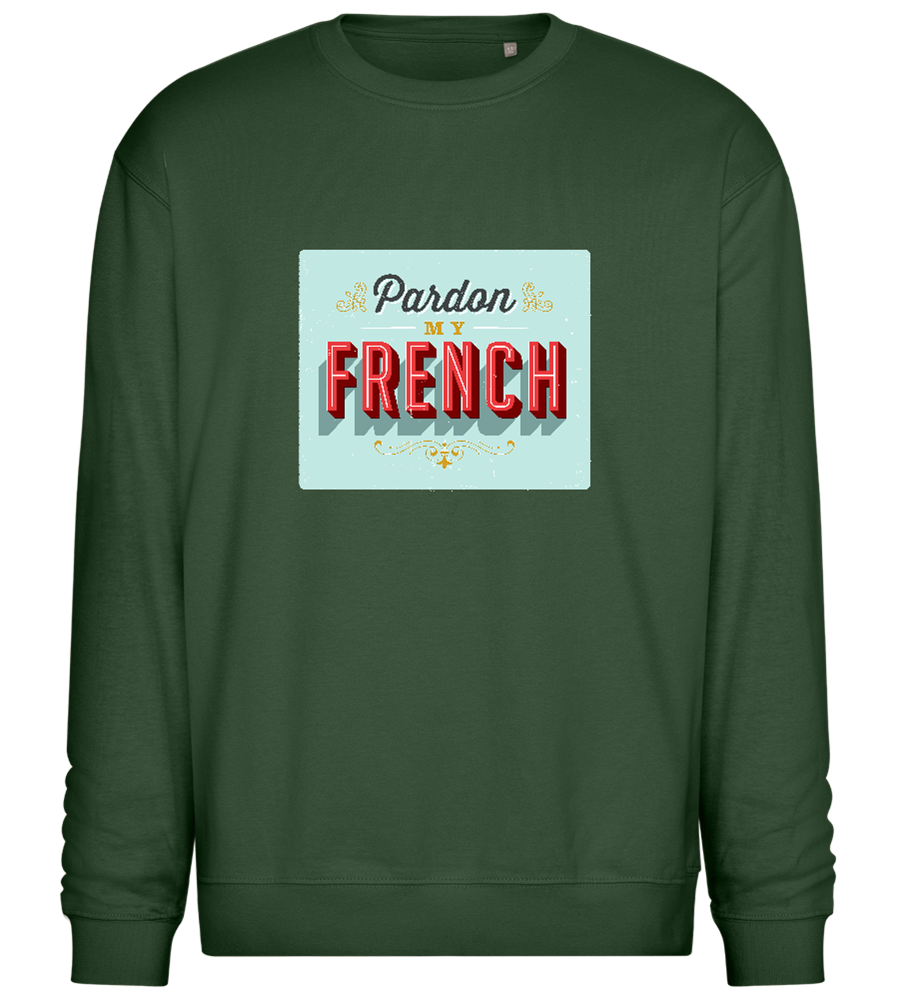 Pardon My French Design - Comfort Essential Unisex Sweater_GREEN BOTTLE_front