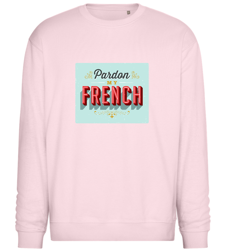 Pardon My French Design - Comfort Essential Unisex Sweater_LIGHT PEACH ROSE_front