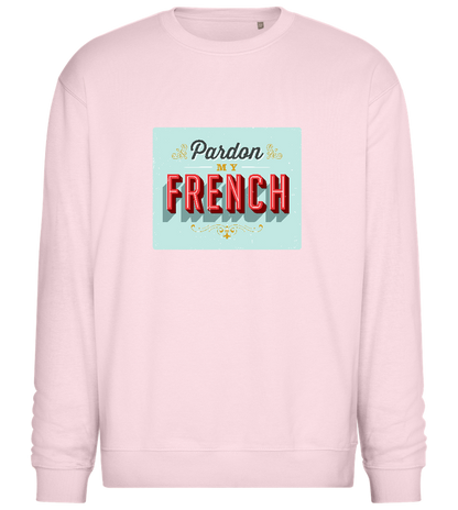 Pardon My French Design - Comfort Essential Unisex Sweater_LIGHT PEACH ROSE_front