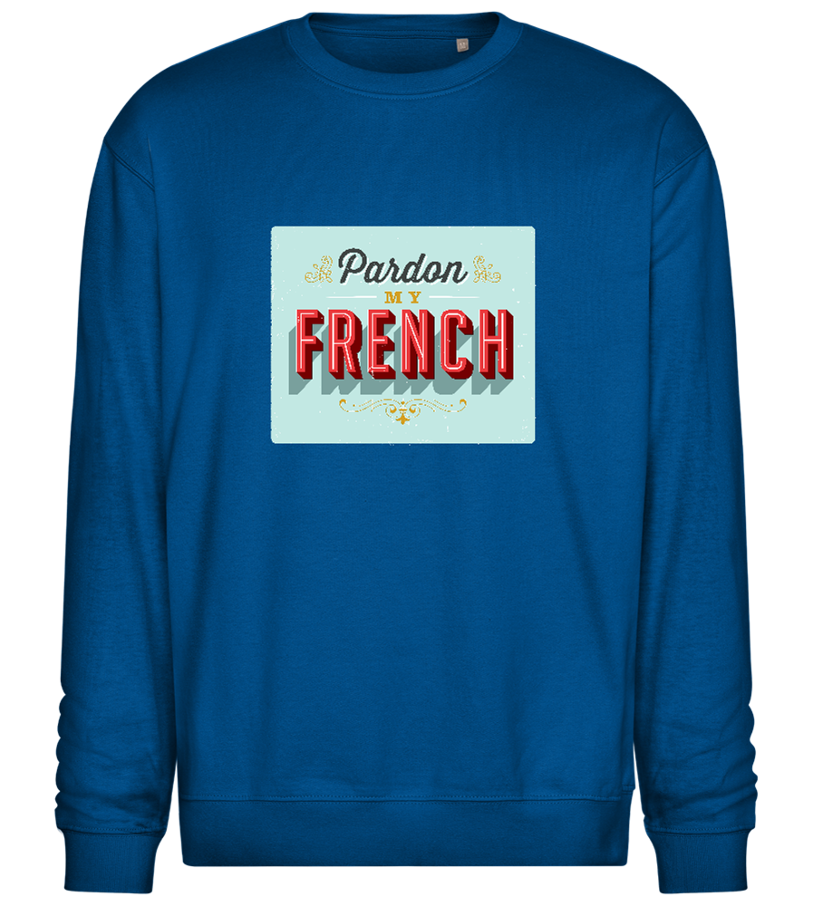 Pardon My French Design - Comfort Essential Unisex Sweater_ROYAL_front