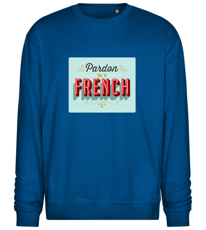 Pardon My French Design - Comfort Essential Unisex Sweater_ROYAL_front