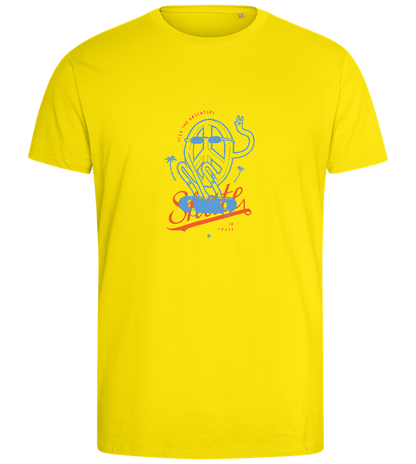 Skate Peace Design - Comfort men's fitted t-shirt_YELLOW_front