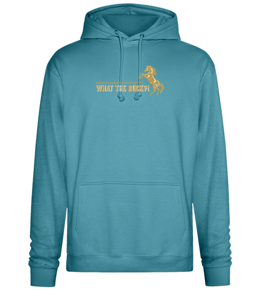 What The Buck Design - Premium Essential Unisex Hoodie_POOL BLUE_front