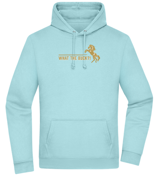 What The Buck Design - Premium Essential Unisex Hoodie_POOL BLUE_front