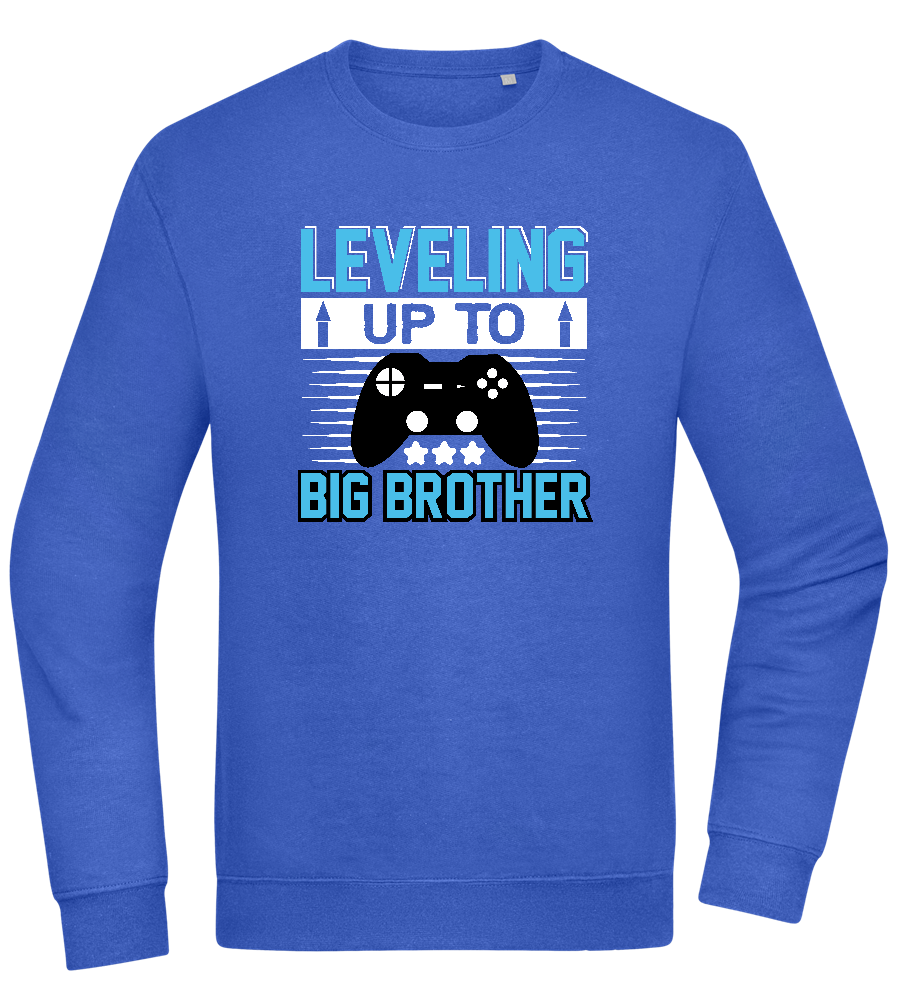 Leveling Up To Big Brother Design - Comfort Essential Unisex Sweater_ROYAL_front