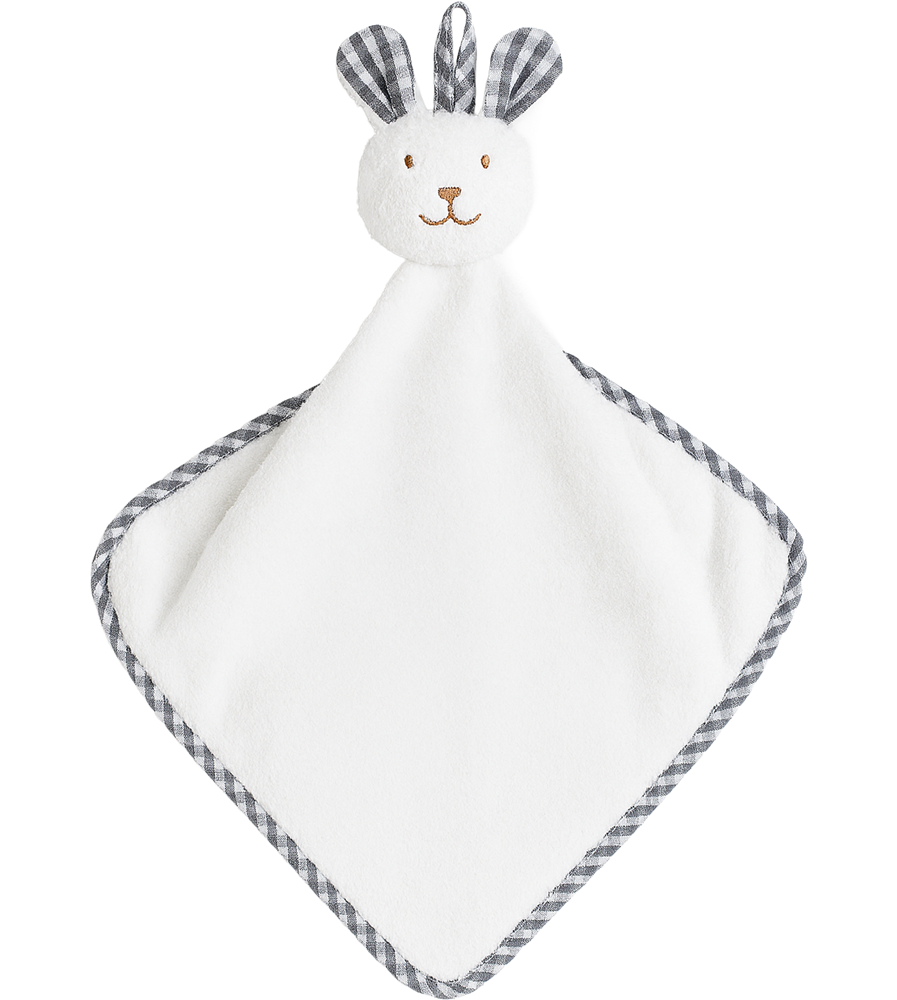 Plush Bunny Design Baby Towel_WHITE_front