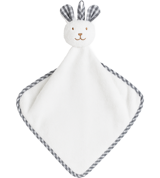 Plush Bunny Design Baby Towel_WHITE_front