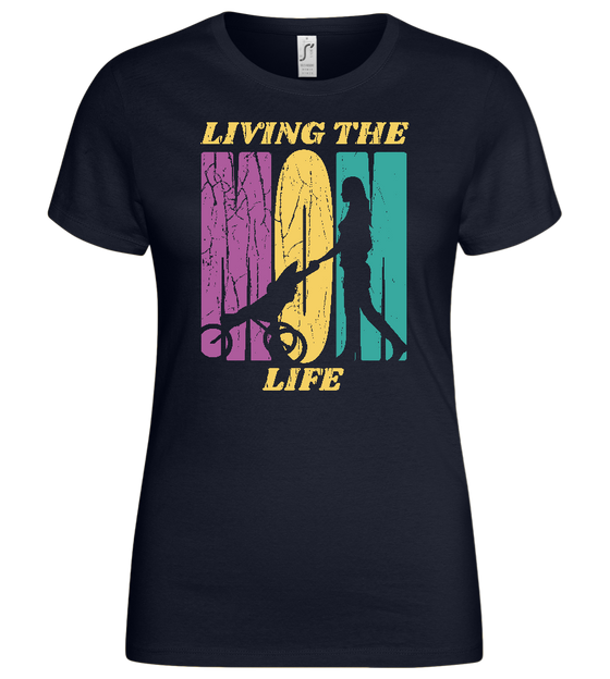 Living the Mom Life Design - Basic women's t-shirt_FRENCH NAVY_front