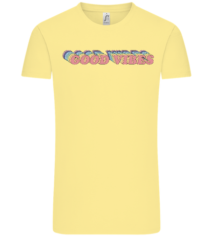 Good Vibes Rainbow Design - Comfort Unisex T-Shirt_AMARELO CLARO_front