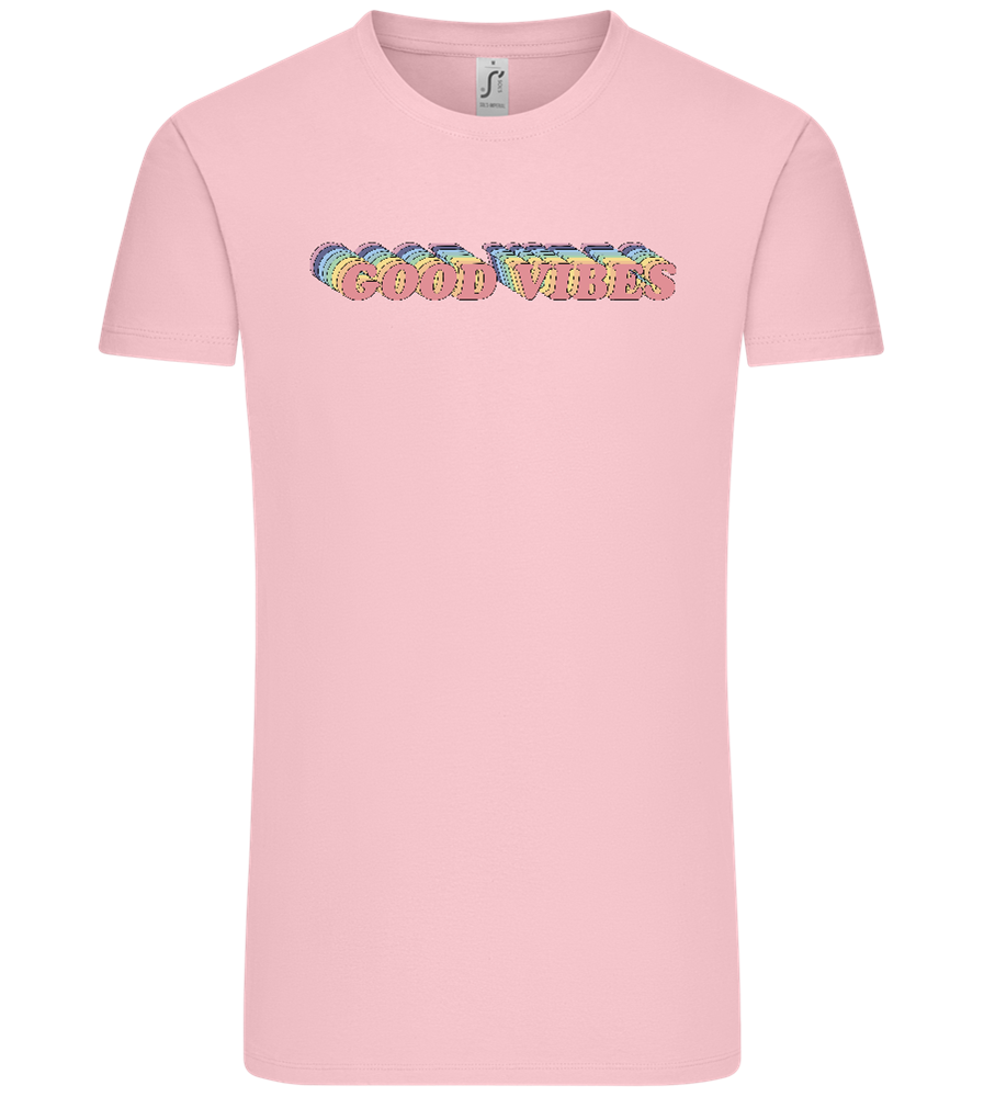 Good Vibes Rainbow Design - Comfort Unisex T-Shirt_CANDY PINK_front