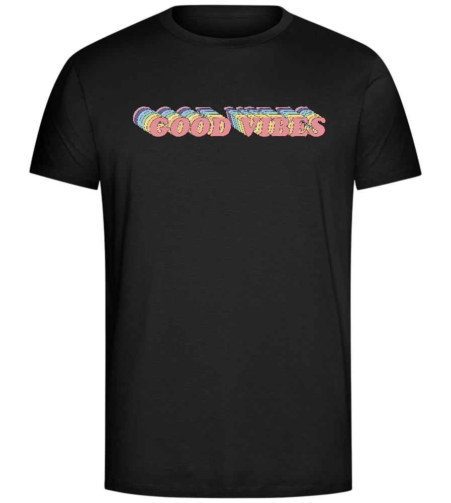 Good Vibes Rainbow Design - Comfort Unisex T-Shirt_DEEP BLACK_front